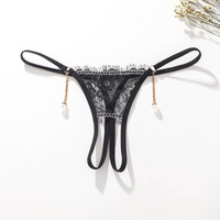HD195 Sexy Ms Eyelash Lace Bikini Low-Rise Broekje Open Kruis Elastisch Dames Ondergoed Doorschijnend Kant-up Ondergoed