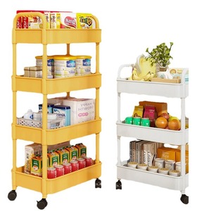 Multi Tiered Storage <b>Cart</b> 5 Shelves Portable Kitchen Bathroom Rack With Wheels For Books And Supplies - Product Image 5