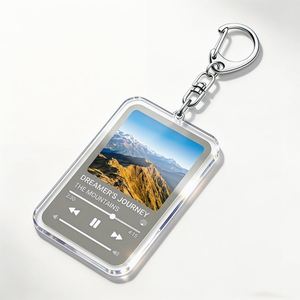 Porte-clés personnalisé en acrylique transparent vierge pour invitation de mariage, idéal pour Instagram, vente en gros - Product Image 1