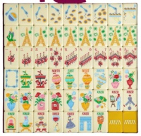 Ensemble de Mahjong Américain en Acrylique Personnalisé Gravé en Gros, Thème Parisien Français, Luxe, 160 Tuiles, Jeu de Mahjong