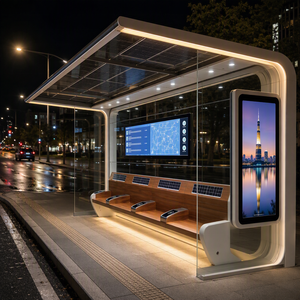 Paradas de Autobús <span class=keywords><strong>Inteligentes</strong></span> con Energía Solar, Pantallas LED, Estructura de Aleación de Aluminio, Ecológicas, Cobertura Wi-Fi, Llegada de Autobuses en Tiempo Real - Product Image 1