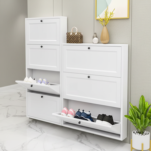 <span class=keywords><strong>Meuble</strong></span> moderne à chaussures en acier à 4 niveaux <span class=keywords><strong>Meuble</strong></span> d'entrée en métal de luxe pour la maison, l'hôtel ou l'appartement pour le salon - Product Image 1