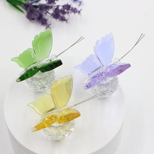Factory Direct Sell Murano Lampwork Handmade Glass Crystal Butterfly Home Decoration Collection Arts Crafts