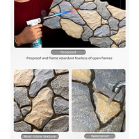 Panneau de Parement Vague 3D Décoration Extérieure Écologique, Dalle Culturelle 3D, Panneau Mural en Faux Rocher Pu, Pierre Artificielle en Polyuréthane
