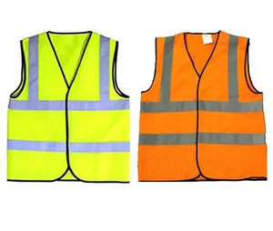 Wholesale 100% Polyester EN20471 Custom Traffic Road Work Construction Security High Visibility Reflective Safety Vest