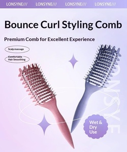 3 in 1 Curl Define Styling <b>Brush</b> Hollow Out <b>Detangling</b> Hair <b>Brush</b> Tangled Hair Comb Shaping Defining Curls Barber Styling Tools - Product Image 4