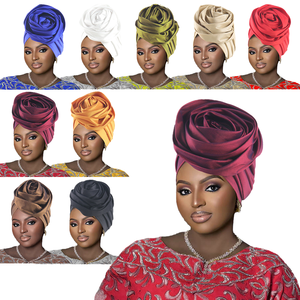 Donne etniche fiore turbante cappello poliestere accessori <span class=keywords><strong>per</strong></span> <span class=keywords><strong>capelli</strong></span> <span class=keywords><strong>per</strong></span> le signore del partito copricapo stile africano Bandana - Product Image 1