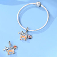 Breloques Pendentifs pour Appareil Photo et Bagages, Style Tourisme, en Cuivre Plaqué Argent, pour Bracelets DIY, Logo Personnalisé, Petite Quantité
