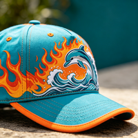 Gorra de Béisbol con Delfín Bordado en 3D, Unisex, Ajustable, de Sarga de Algodón, Deportiva, Estiliza el Rostro, Transpirable, Protección Solar, Casual