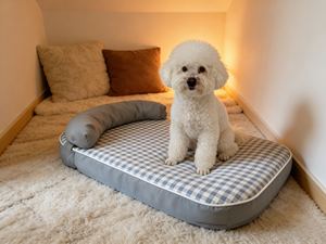 Cama Ecológica y Duradera para Mascotas con Almohada para Perros Pequeños (Caniche/<span class=keywords><strong>Schnauzer</strong></span>) - Cama Suave y Cómoda para Cachorros - Product Image 1