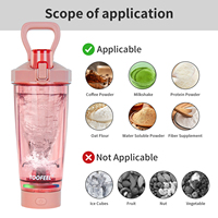 Gobelet mélangeur rechargeable par USB pour les shakes et les substituts de repas, sans BPA, en AS, bouteille de shaker à protéines électrique de 24 oz