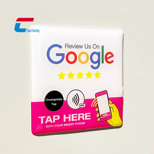 防水13.56MHzデジタル印刷Instagram <span class=keywords><strong>Google</strong></span>レビューカードエポキシステッカーNFCタグ - Product Image 1