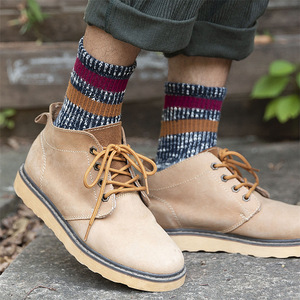 Women's Cotton Crew Socks With Stripes Thermo Mid Calf Casual Socks For Youth - Product Image 4