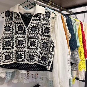 Suéter de ganchillo vintage de malla calada para mujer, holgado, con diseño hueco, ideal para la playa en verano, jersey de punto, ropa usada. - Product Image 1