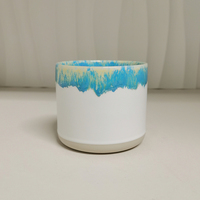 Pot à bougie en céramique original avec glaçure de transformation au four, décoration de Noël pour la maison, 12,4 oz, fait main, personnalisable, nouveau design