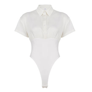 Mono de Mujer con Cuello Polo, Color Sólido, Cintura Ajustada, Estilo Casual y Elegante para Oficina, con Cinturón - Product Image 6