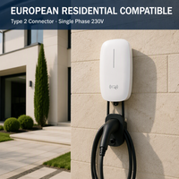 Chargeur EV Mode 3 Type 2 7kW, station de charge EV conforme à la norme IEC-61851, IP55, station de charge domestique, câble de 5 m