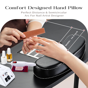 Modern Portable Pink Black White Single Manicure <b>Desk</b> With Carrying Bag for Nail Art Salon <b>Foldable</b> Nail Table - Product Image 4