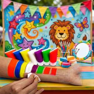 Maquillage <span class=keywords><strong>corporel</strong></span> néon à base d'eau pour enfants, <span class=keywords><strong>peinture</strong></span> visage phosphorescente non toxique, <span class=keywords><strong>peinture</strong></span> corporelle néon pour fête - Product Image 1