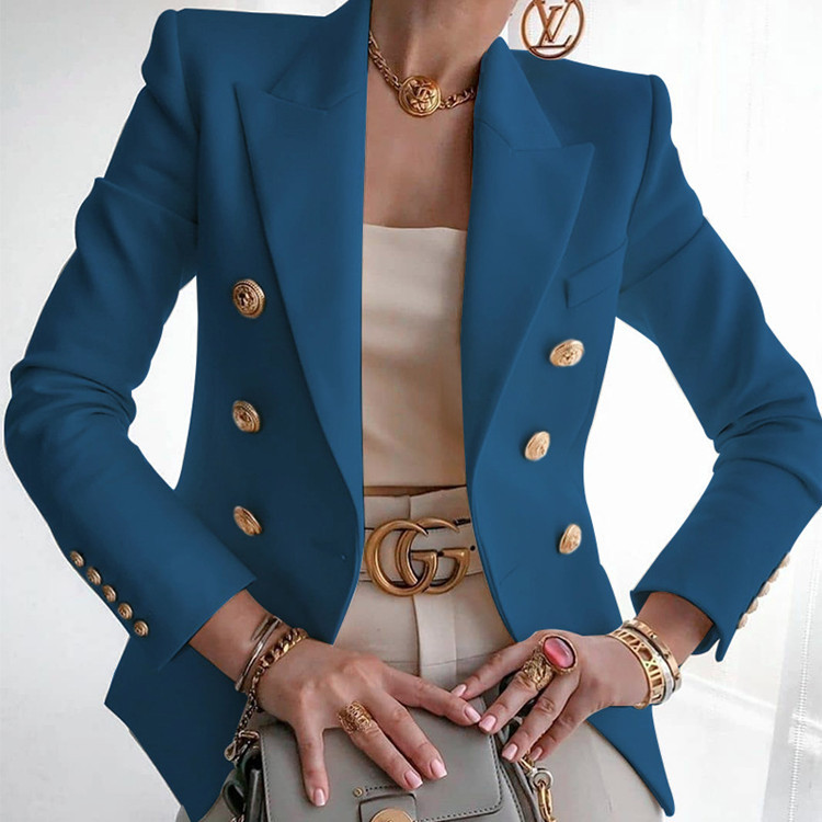Blazer negro Vintage para mujer Chaqueta larga ajustada con cinturó Blazer negro Vintage para mujer Chaqueta larga ajustada con cinturó