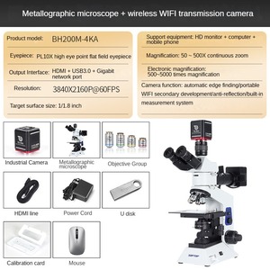 <span class=keywords><strong>Microscope</strong></span> métallurgique BH200M-4KA, éclairage réfléchi et transmis pour l'observation des échantillons en champ clair et en champ sombre - Product Image 3