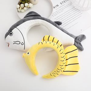 Diadema de boda hecha a mano para mujer, con diseño de Tiburón de dibujos animados, estilo viral de Internet, y divertido diseño de pez pequeño con pelo de <span class=keywords><strong>carpa</strong></span>, inspirada en <span class=keywords><strong>la</strong></span> popularidad de Little Red Book Explosions. - Product Image 1