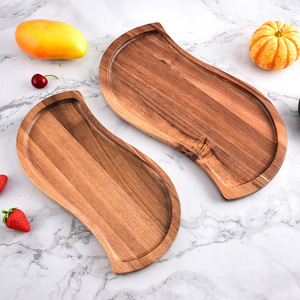 Planche à découper japonaise la plus vendue, plateau de service irrégulier en bois d'acacia pour desserts, camping, fêtes, goûter, pain, pizza, fruits - Product Image 1