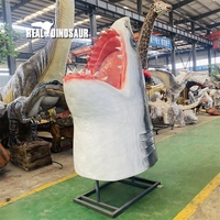 Tête de requin animatronique grandeur nature, animal électrique pour parc à thème