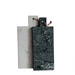 Planche à découper en marbre de forme rectangulaire avec poignée, compatible lave-vaisselle, pack combiné - Product Image 1