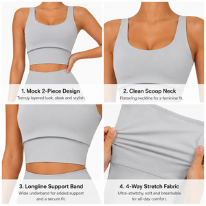 Sujetador Deportivo <span class=keywords><strong>XINO</strong></span> para Mujer, de Alta Sujeción, Ligero, para Yoga, con Tela Transpirable de Secado Rápido y Elástica en Cuatro Direcciones, Tirantes Cruzados en la Espalda - Product Image 3