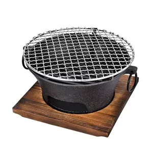 Portátil Outdoor Cookware Set Filtro De Fumaça Fogão De Grelha De Carvão De Ferro Fundido Para Jardim Doméstico