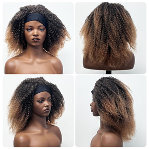 Peluca de Pelo Sintético con Diadema de Seda de Hielo sin Pegamento, Rizada Afro, Resistente al Calor, para Mujeres Negras Africanas, 18 Pulgadas - Product Image 2