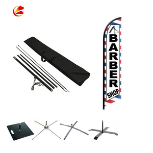 工場直販スクエアベースタイプカスタム広告理髪店旗屋外用 - Product Image 1