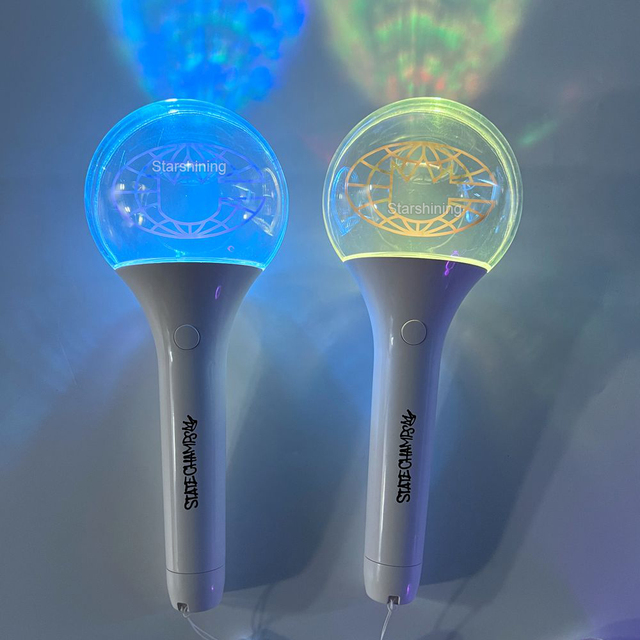 K-pop Idol Custom Logo Round Bulb Acrylic Penlight Remote Control Cheering Lightstick Glowing LED Light Stick for Event Concert