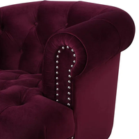 Canapé américain léger de luxe en tissu de velours Boucle incurvée Rétro Salon Fauteuil design