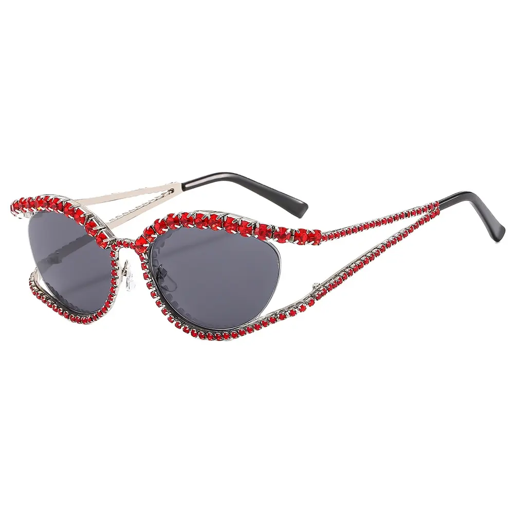 Occhiali da sole di lusso Cat Eye montatura ovale occhiali da sole Diamond Party accessori moda donna occhiali Gafas De Sol