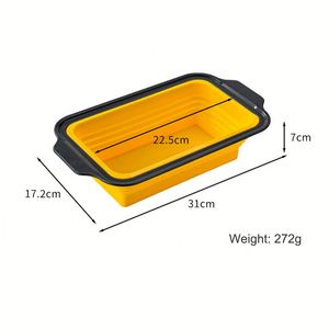 Moule à pain rectangulaire de qualité supérieure en silicone alimentaire résistant à la chaleur, compatible micro-ondes, grand format, antiadhésif, pour gâteaux - Product Image 2
