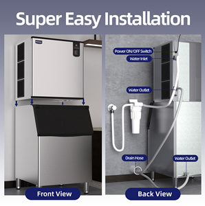 Ice Ready in 15Min Shop Máquina de cubitos de hielo Guangdong <span class=keywords><strong>Naixer</strong></span> 450 Kg 500 Kg 550kg Máquina cubitos de hielo de sólidos comercial para panadería - Product Image 5