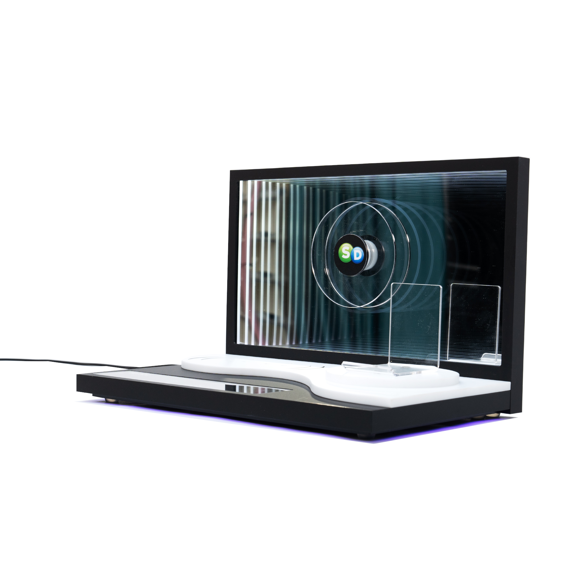 Customized Acrylic Countertop Display Stands with Luminous Screens for Electronic Products Fit for Supermarkets Malls — view 4