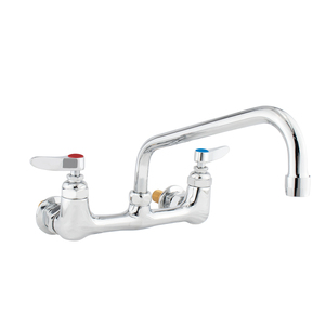 Grifo de Cocina de Latón Sólido Cromado de Doble Manija, Montado en la Pared, Mezclador de Agua Fría y Caliente para Fregadero de Hotel o Restaurante - Product Image 1