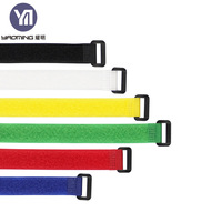 Gestion des fils de fer Boucle à crochet et boucle pour bagages Ruban d'attache pour câble Tissu flexible autobloquant de qualité supérieure 1 po x 4 po Nylon 100%