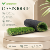 Gazon artificiel Verdigrass Resilient 50 mm en forme de C, souple, écologique, pour aménagements résidentiels haut de gamme, résistant aux UV