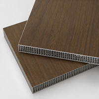 Panneau en aluminium nid d'abeille à grain de bois brun noyer personnalisé pour la décoration intérieure