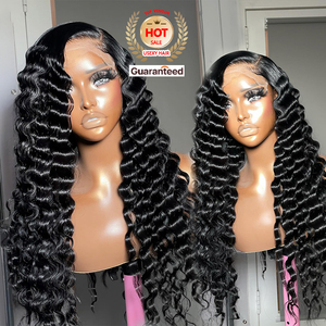 Femmes noires lâche vague profonde dentelle avant perruques de <span class=keywords><strong>cheveux</strong></span> vierges perruque frontale Full HD sans colle avec des <span class=keywords><strong>cheveux</strong></span> humains vietnamiens bruts - Product Image 1