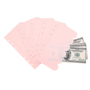 Hongbo penjualan terlaris kartu PVC 4 warna/kantong uang tunai untuk 6 cincin A6 ukuran Binder sebagai produk arsip dengan 1 saku panjang sisi - Product Image 1