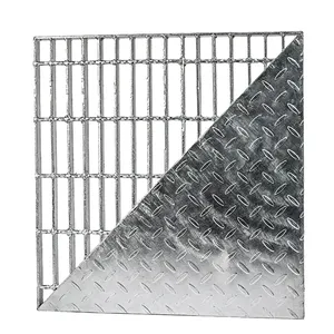 中国制造商钢黑色钢格栅条地板金属走道钢格板