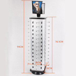 Vòng vuông Sunglass cửa hàng xoay kim loại kính đứng Eyewear hiển thị đứng Kính mát Countertop hiển thị kệ - Product Image 6