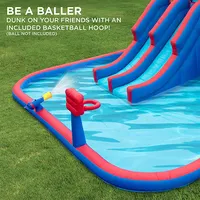 QiaoQiao fábrica toboágua piscina água salto inflável comercial slide quintal pulando castelo bouncy crianças com piscina