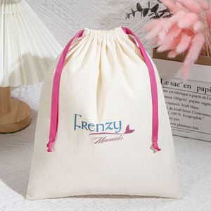 Custom Logo Printing Recyclable Promotional Multi-Color Canvas Dust Bag <b>Handbag</b> Drawstring Cotton Gift Shoe Packing Pouch - Product Image 1
