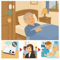 Système d'appel d'urgence pour personnes âgées, détecteur d'intrusion de porte, capteur de sécurité pour vie autonome - Solution de sécurité intelligente pour la maison 4G LTE CE/FCC